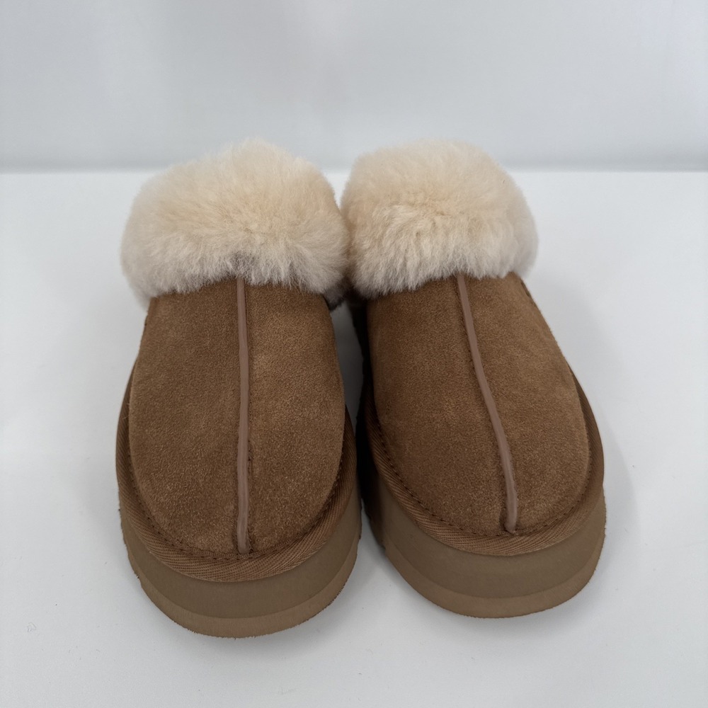 UGG Brand Disquette Platform Slippers Shoes Chestnut Size 7 NEW - Picture 2 of 10